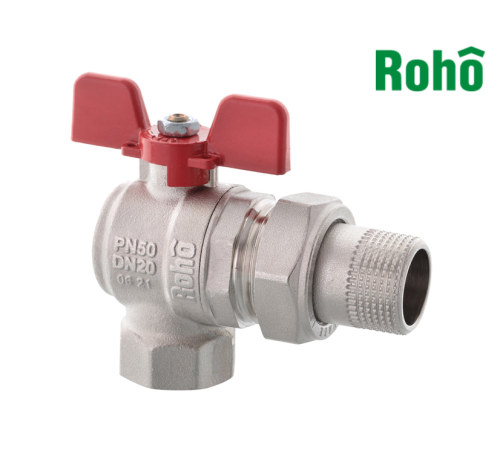 Кран із американкою кутовий Roho - 1/2" (R106-050) Кран із американкою кутовий Roho - 1/2" (R106-050)