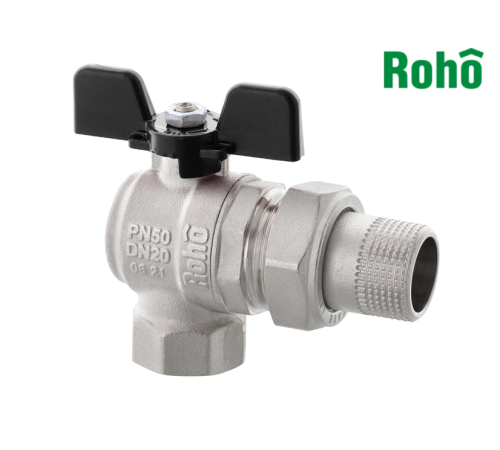 Кран із американкою кутовий Roho - 1" (R106-100B) Black