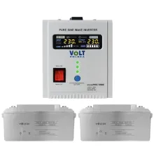 Комплект резервного питания VOLT Polska SINUS PRO 1000 E 12-230 V + 2х мультигелевая батарея VOLTIK AGM VP-65-12 12V 65Ah
