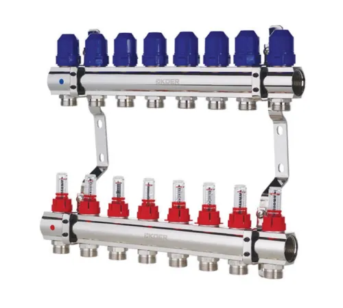 Коллекторный блок с расходомерами KOER KR.1110-08 - 1”x8 WAYS Коллекторный блок с расходомерами KOER KR.1110-08 - 1”x8 WAYS