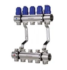 Коллекторный блок с термостатическими клапанами KOER KR.1100-05 - 1”x5 WAYS