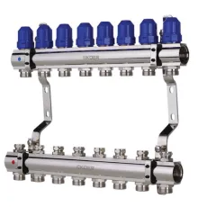 Колекторний блок із термостатичними клапанами KOER KR.1100-08 - 1”x8 WAYS