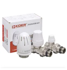 Комплект KOER SET-12 - 1/2"x1/2" для подключения радиатора (прямой) с термоголовкой ВН