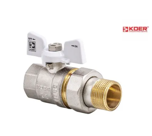 Кран с американкой прямой KOER WHITE KR.227.W - 1/2" Кран с американкой прямой KOER WHITE KR.227.W - 1/2"