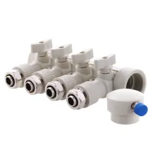 Колектор PPR KOER D40*20 на 4 виходи K0192.PRO з фітингом