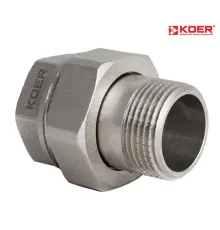 Американка KOER KR.341 пряма - 1/2" (нікель)