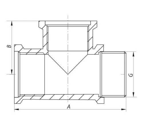 Трійник KOER KF.T06FMF - 1/2" ВЗВ (нікель)