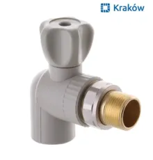 Кран PPR радиаторный угловой Krakow (КБУ) D20*1/2 (стальной шток)