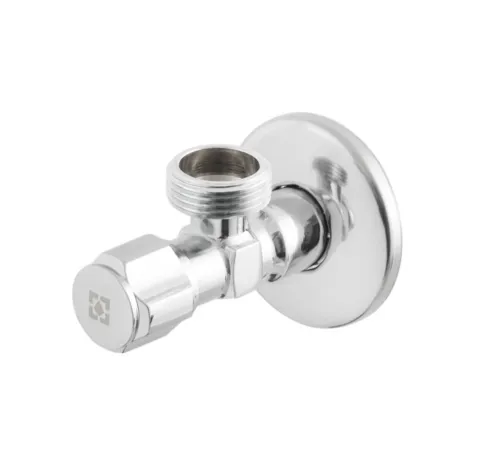 Кран приладовий кутовий Raftec Silver ABS Four Ribs Handle 1/2"*1/2" VFE0101 (вентильний)