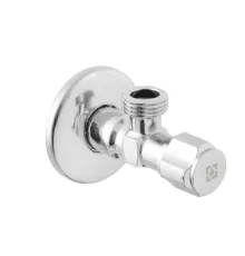 Кран приборный угловой Raftec Silver ABS Four Ribs Handle 1/2"*1/2" VFE0101 ( вентильный )
