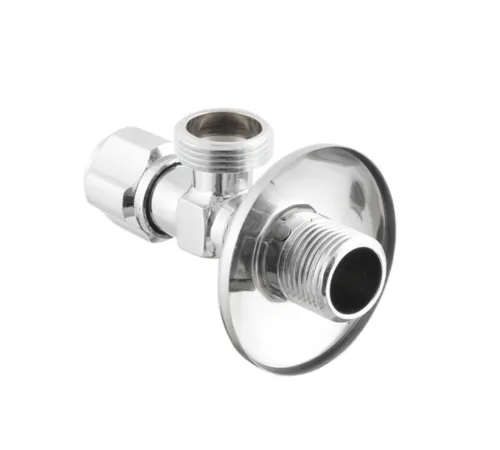 Кран приладовий кутовий Raftec Silver ABS Four Ribs Handle 1/2"*1/2" VFE0101 (вентильний)