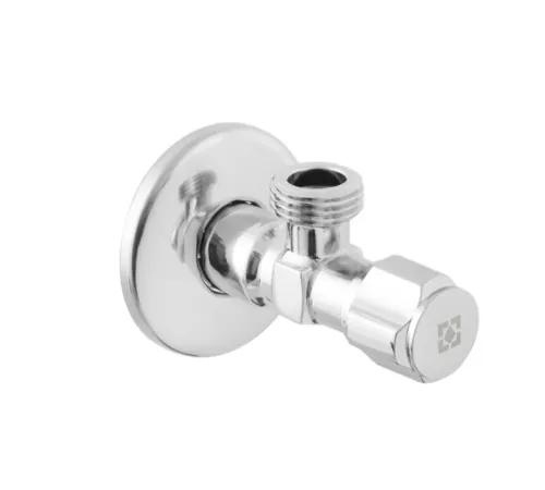 Кран приладовий кутовий Raftec Silver ABS Four Ribs Handle 1/2"*1/2" VFE0101 (вентильний)