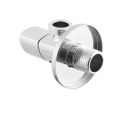 Кран приборный угловой Raftec Relo Silver 1/2"*1/2" VKE80101 ( с керамическим запорным элементом )