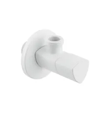 Кран приборный угловой Raftec Relo White 1/2"*1/2" VKW80101 ( с керамическим запорным элементом )