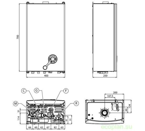 Газовий котел Nova Florida Nibir CTFS 24 Cu (+труба і кут)