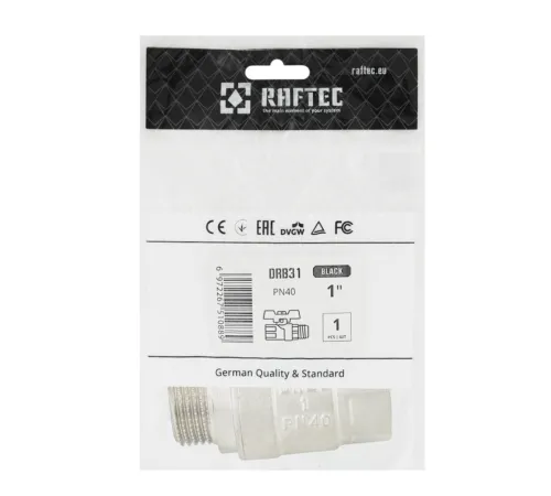 Кран шаровый Raftec BLACK PN40 ВН 1" (DRB31) Кран шаровый Raftec BLACK PN40 ВН 1" (DRB31)