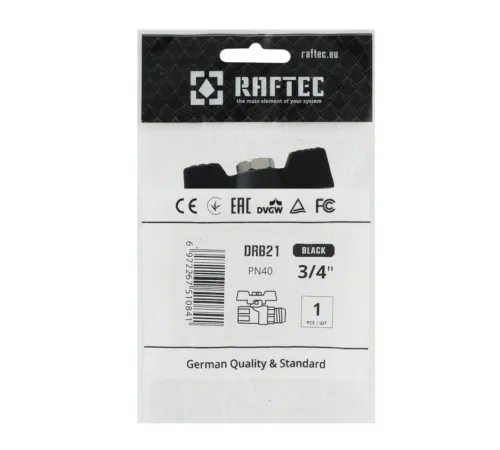 Кран шаровый Raftec BLACK PN20 ВН 3/4" (DRB21) Кран шаровый Raftec BLACK PN20 ВН 3/4" (DRB21)